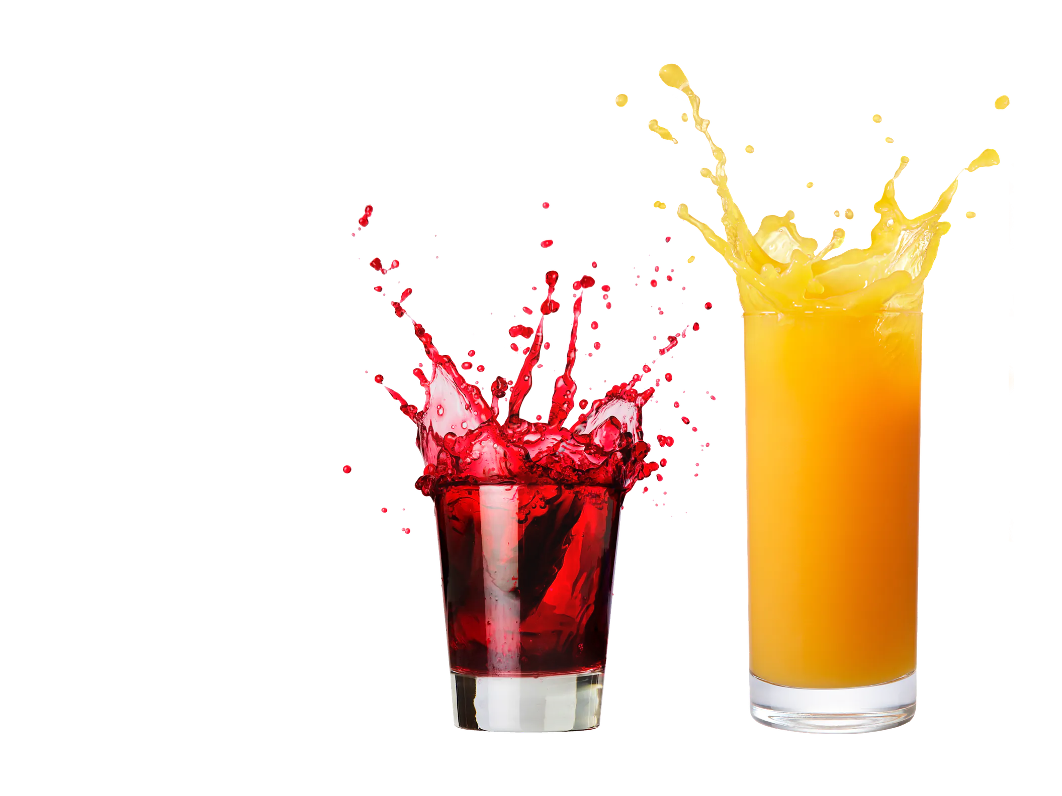 Imagen de fondo de dos refrescantes vasos de zumo