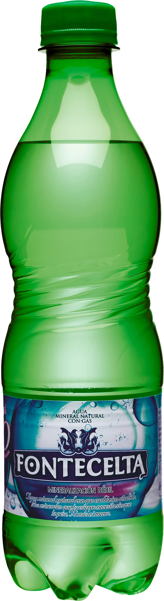 Botella de Agua Mineral Natural con Gas Fontecelta de 50 cl.