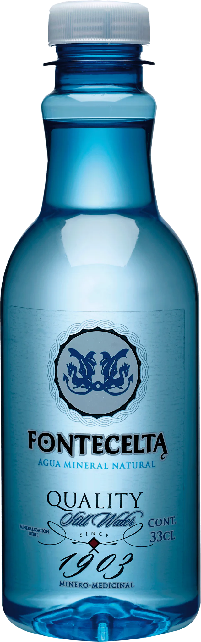 Botella de Agua Mineral Natural Fontecelta Premium Quality de 33 cl.