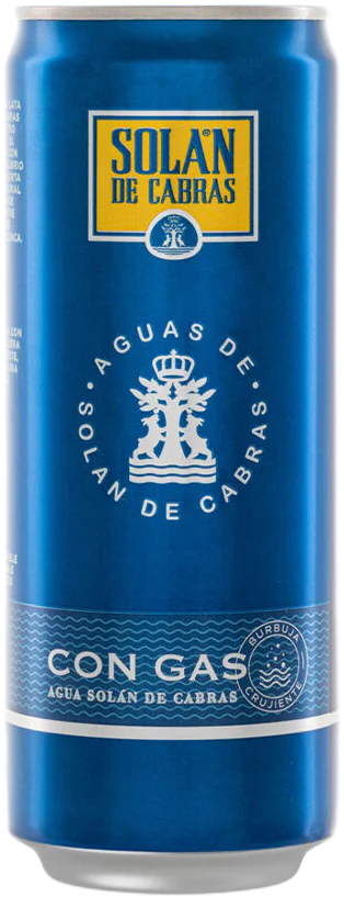 Lata de 33 cl. de agua mineral con gas Solán de Cabras