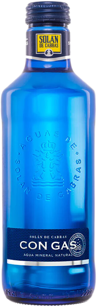 Botella de vidrio de 75 cl. de agua mineral con gas Solán de Cabras