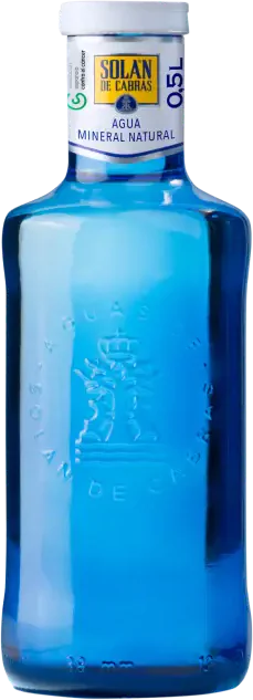 Botella de vidrio de 50 cl. de agua mineral natural Solán de Cabras