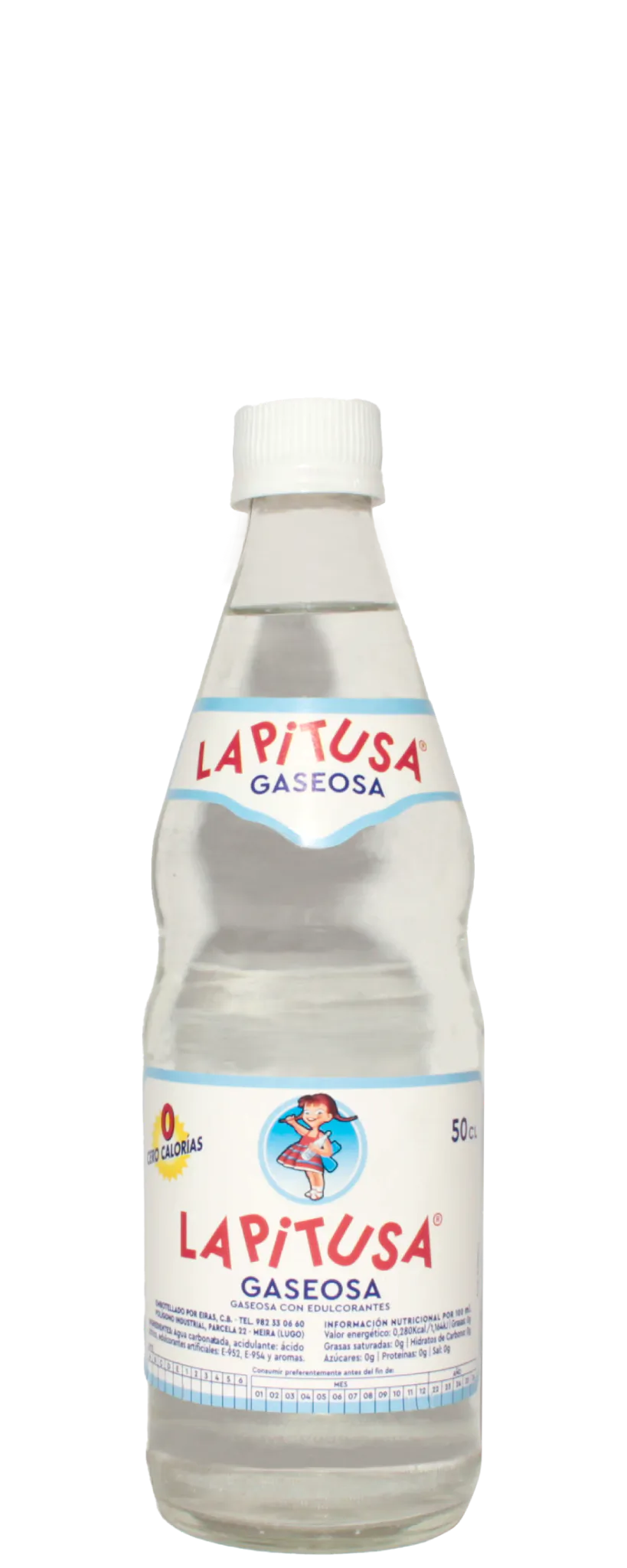 Gaseosa La Pitusa en envase de cristal de 50cl
