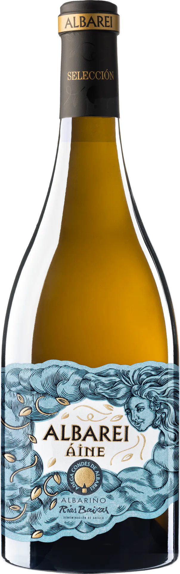 Botella de vino albariño Condes de Albarei