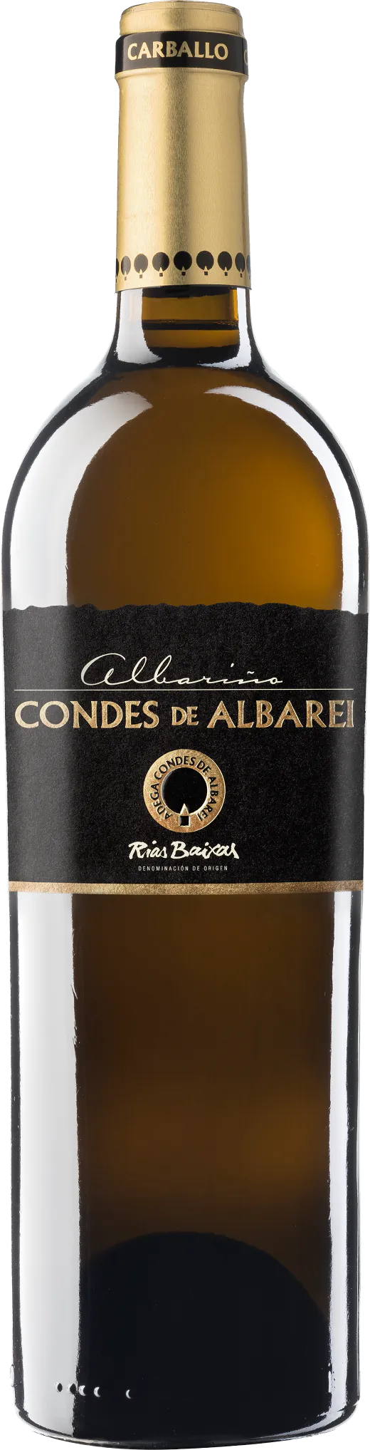 Botella de vino albariño Condes de Albarei