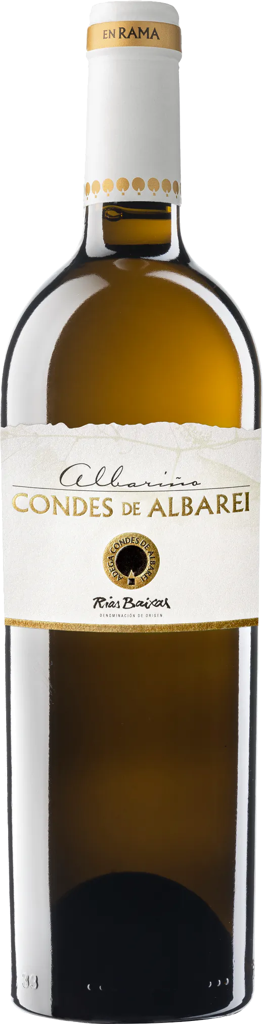 Botella de vino albariño Condes de Albarei