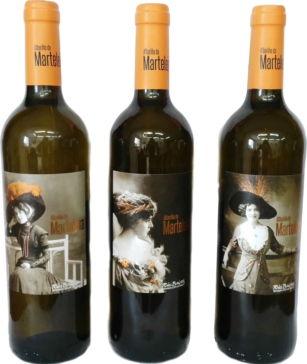 Botella de vino albariño Condes de Albarei