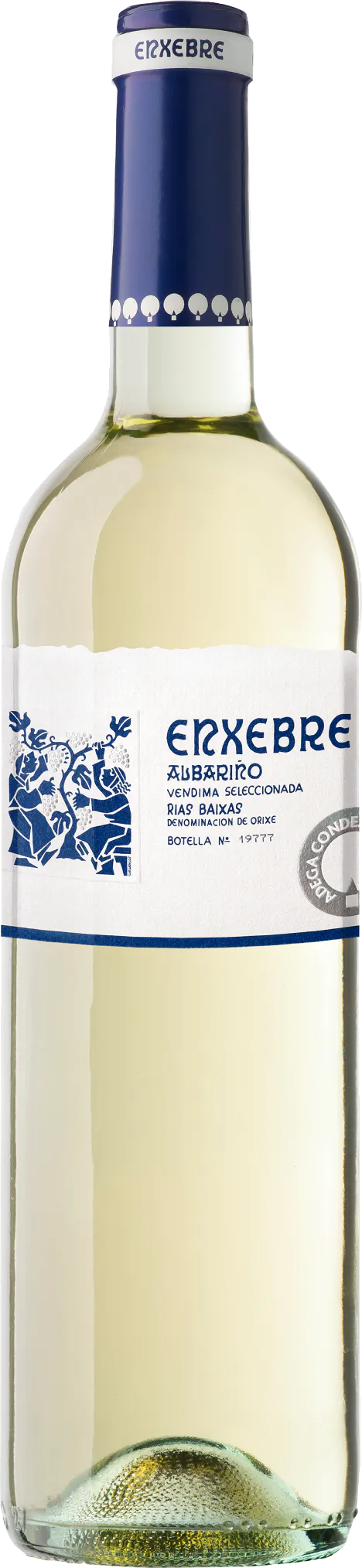 Botella de vino albariño Condes de Albarei