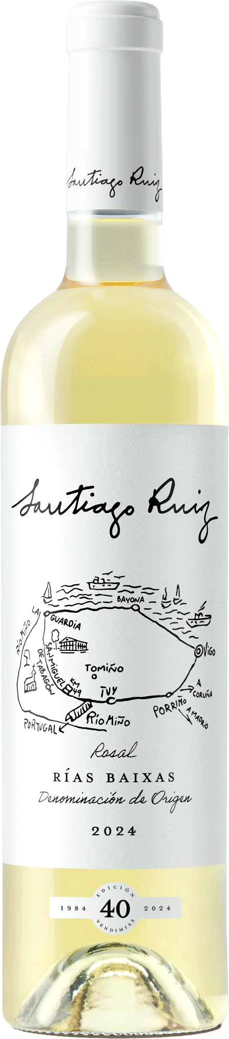 Botella de vino albariño Condes de Albarei