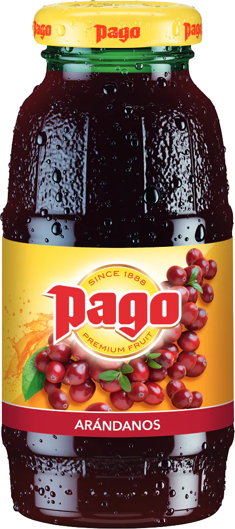 Zumo Pago de arándanos  en botellín de cristal de 22 CL