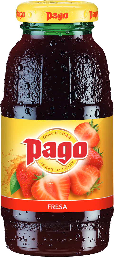 Zumo Pago de fresa en botellín de cristal de 22 CL